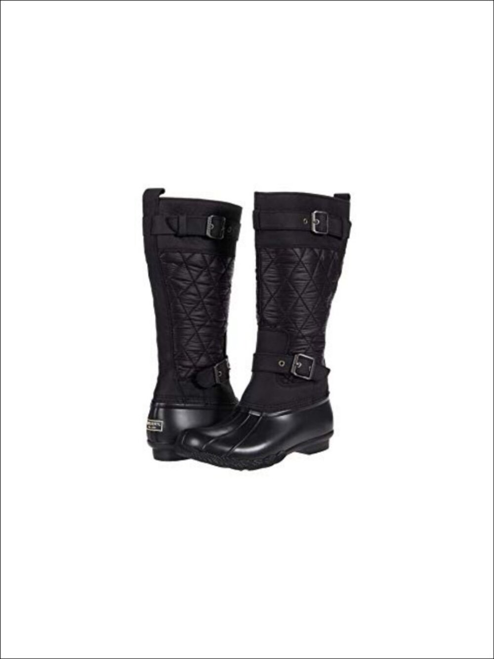 Sperry Saltwater Tall Buckle Nylon Quilted Rain Boot Waterproof